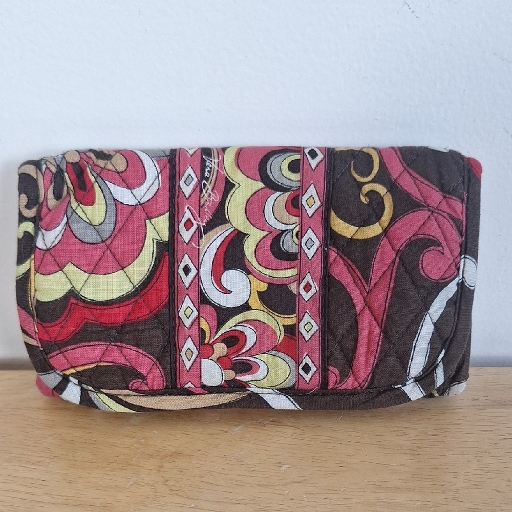 ​Vera Bradley Puccini Euro Wallet - Retired Floral Quilted Tri-Fold